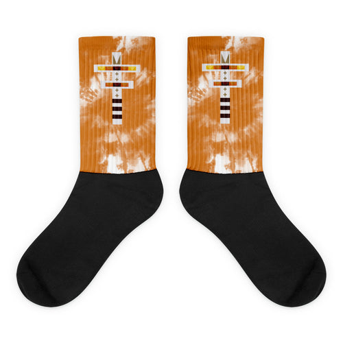 Dragonfly Fire Orange Tie Dye Socks
