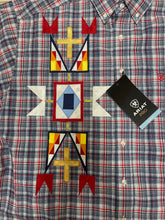 Load image into Gallery viewer, Applique Ariat Pro Series Button Up-Blue/Red- 2XL