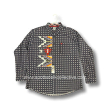 Load image into Gallery viewer, Applique Cinch Button Up Blue- XL